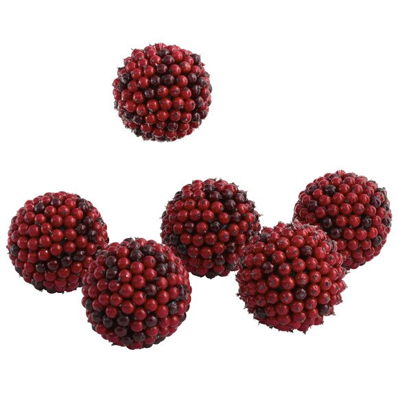 5 Red Berry Ball Set of 6 - SKU #4812-S6 - 2