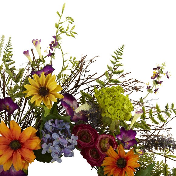 24 Spring Garden Wreath w/Twig Base - SKU #4821 - 1