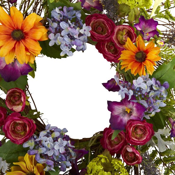 24 Spring Garden Wreath w/Twig Base - SKU #4821 - 2