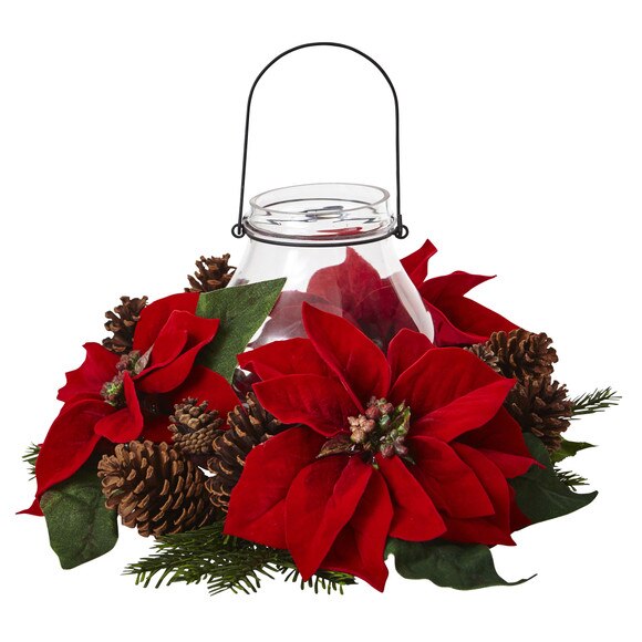 Poinsettia Pine Pine Cone Candelabrum - SKU #4875