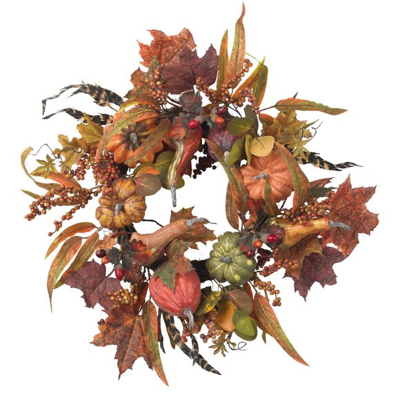24 Pumpkin Berry Wreath - SKU #4924