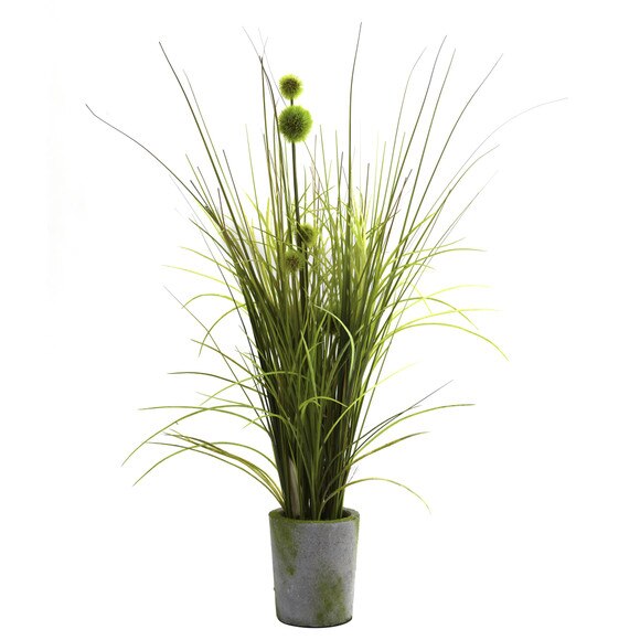 Grass Dandelion w/Cement Planter - SKU #4975