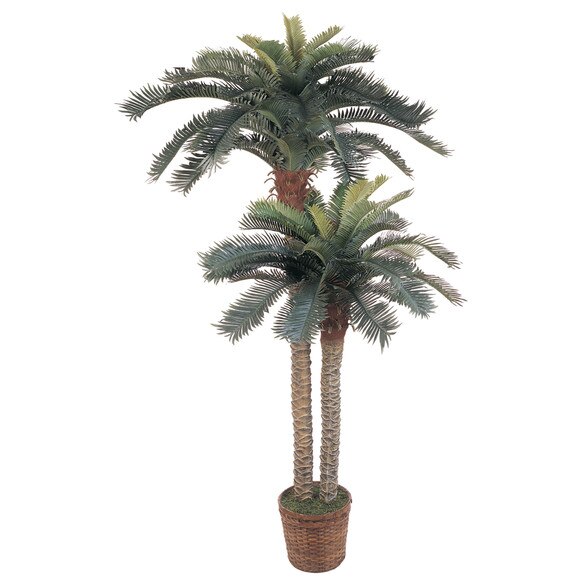 6 4 Sago Palm Double Potted Silk Tree - SKU #5033