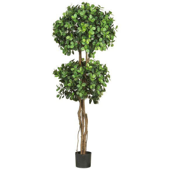 5.5 Eucalyptus Double Ball Topiary Silk Tree - SKU #5248