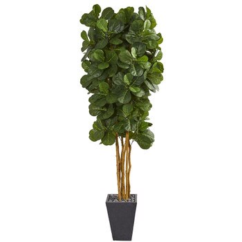 7.5 Fiddle Leaf Artificial Tree in Slate Planter - SKU #5612