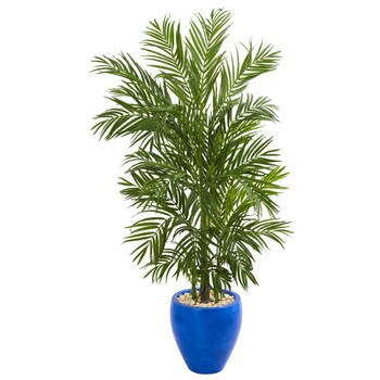 5.5 Areca Palm Artificial Tree in Blue Planter - SKU #5644