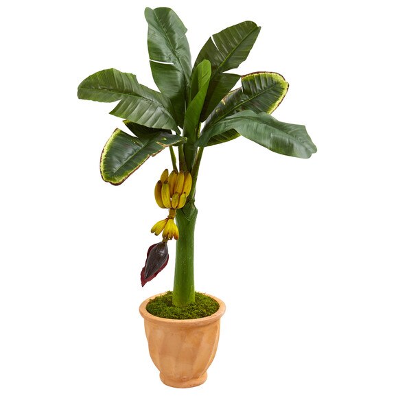 3 Banana Artificial Tree in Terracotta Planter - SKU #5796