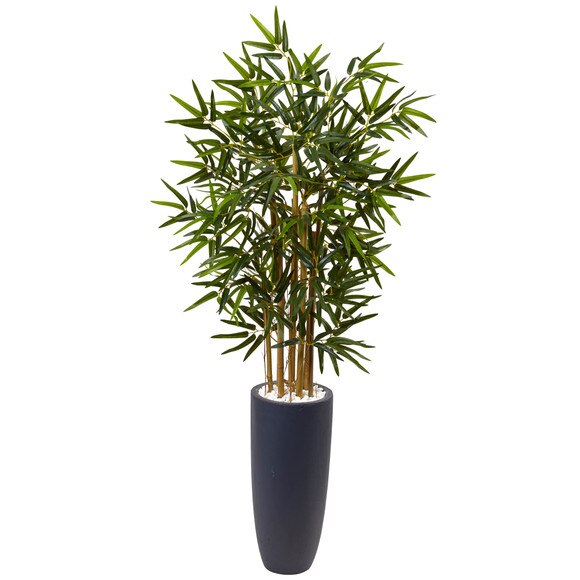 4 Bamboo Tree in Gray Cylinder Planter - SKU #5819
