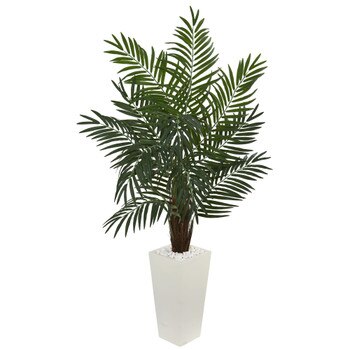 5.5 Areca Artificial Palm Tree in White Tower Planter - SKU #5871