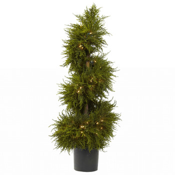 43 Cedar Spiral Topiary w/Lights - SKU #5915