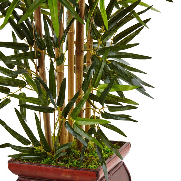 3.5 Bamboo Tree in Wooden Decorative Planter - SKU #5933 - 1