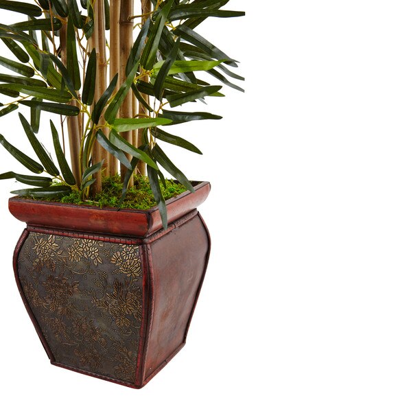 3.5 Bamboo Tree in Wooden Decorative Planter - SKU #5933 - 2