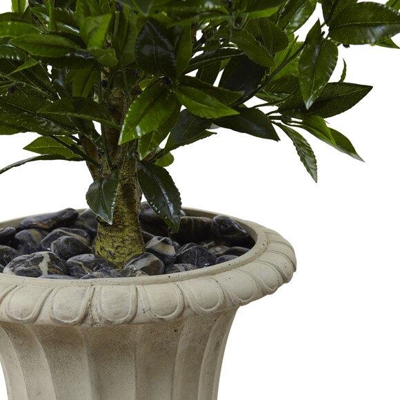 5.5 Triple Bay Leaf Topiary Artificial Tree in Urn UV Resistant Indoor/Outdoor - SKU #5949 - 2