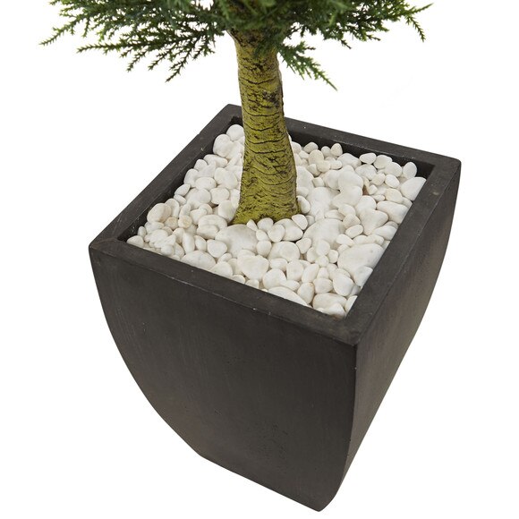 Cypress Topiary with Black Planter UV Resistant Indoor/Outdoor - SKU #5956 - 1