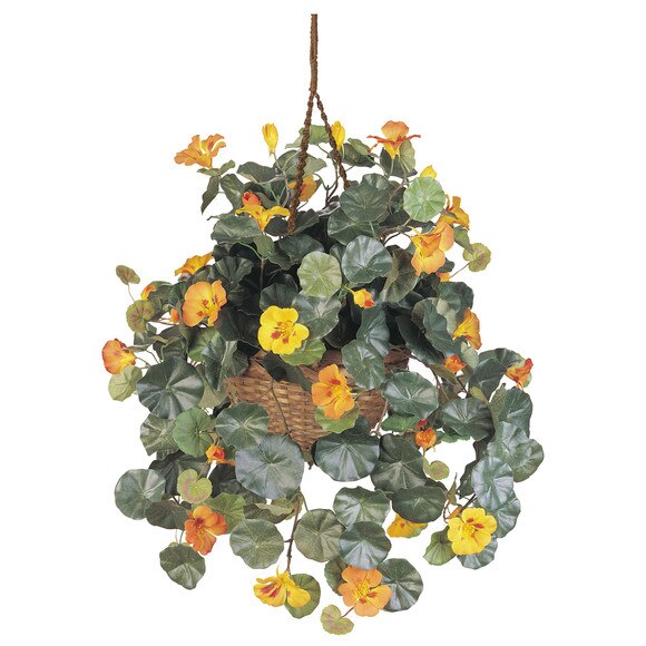 Nasturtium Silk Hanging Basket - SKU #6025