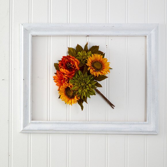 16 Peony Dahlia and Sunflower Artificial Flower Bouquet Set of 2 - SKU #6289-S2