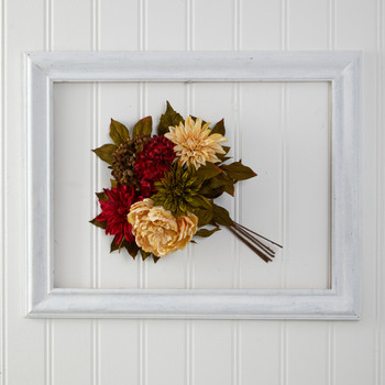 16 Peony Hydrangea and Dahlia Artificial Flower Bouquet Set of 2 - SKU #6290-S2