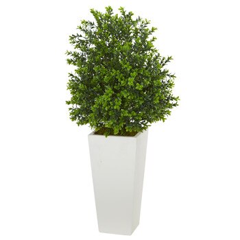 Sweet Grass Artificial Plant in White Tower Planter Indoor/Outdoor - SKU #6383