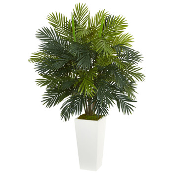 Areca Palm Artificial Plant in White Tower Planter - SKU #6388