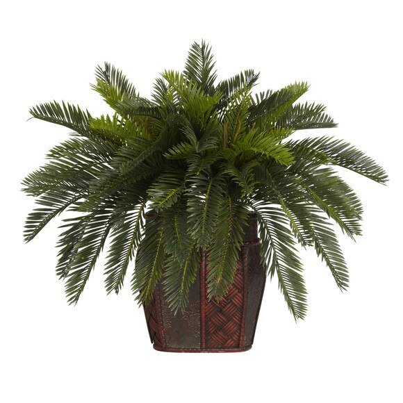 Double Cycas w/Vase Silk Plant - SKU #6658