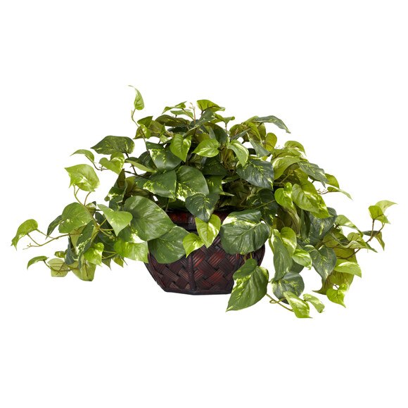 Pothos w/Decorative Vase Silk Plant Same as 6635 - SKU #6681