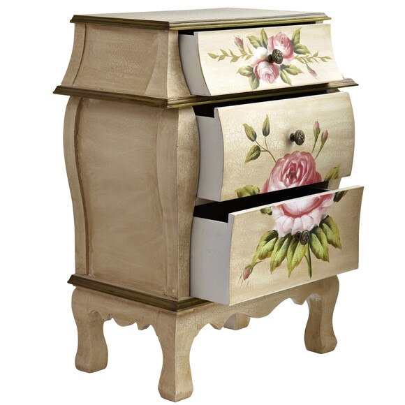 Antique Night Stand w/Floral Art - SKU #7012 - 1