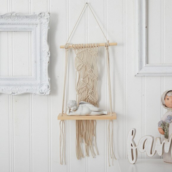 24 Boho Chic Wood Macrame Shelf - SKU #7126 - 2