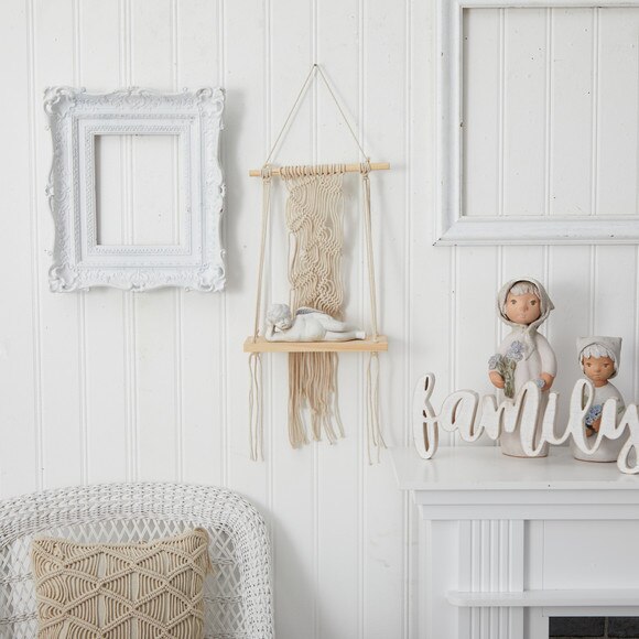 24 Boho Chic Wood Macrame Shelf - SKU #7126 - 3
