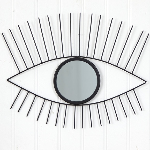 24 Black Metal Eye Wall Mirror - SKU #7139 - 2