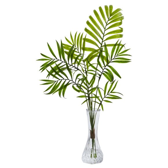 Mini Palm Artificial Plant in Vase Set of 3 - SKU #8086-S3 - 1