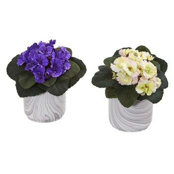 Silk African Violet Flowering Plants Nearly Natural
