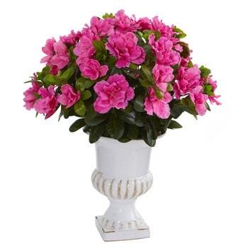 Azalea Artificial Plant in White Urn - SKU #8158