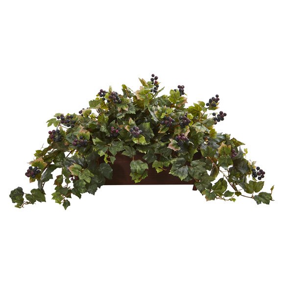 Grape Leaf Artificial Plant in Decorative Planter - SKU #8220