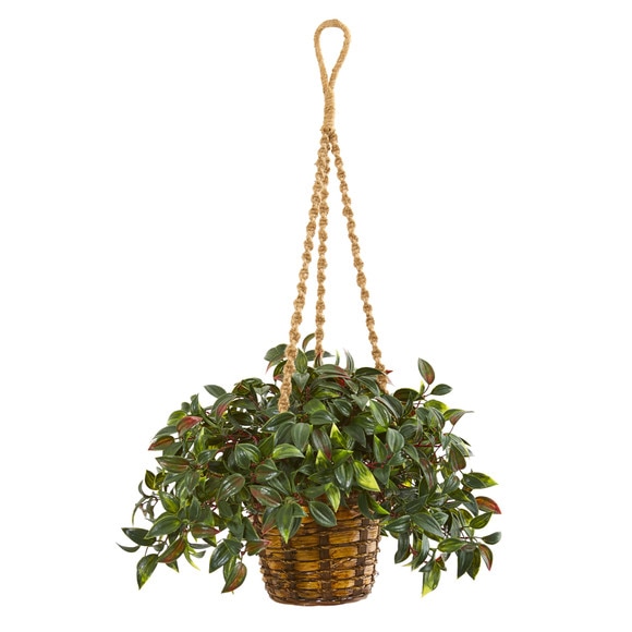 30 Mini Melon Artificial Plant in Hanging Basket UV Resistant Indoor/Outdoor - SKU #8619