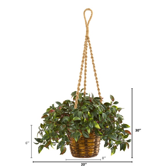 30 Mini Melon Artificial Plant in Hanging Basket UV Resistant Indoor/Outdoor - SKU #8619 - 1