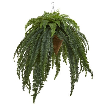 50 Giant Boston Fern Artificial Plant in Hanging Cone - SKU #8620