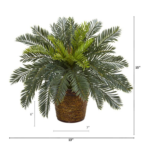 15 Cycas Artificial Plant in Basket - SKU #8875 - 1