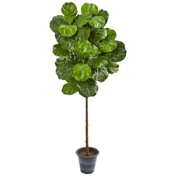 5 Fiddle Leaf Artificial Tree With Decorative Planter - SKU #9137