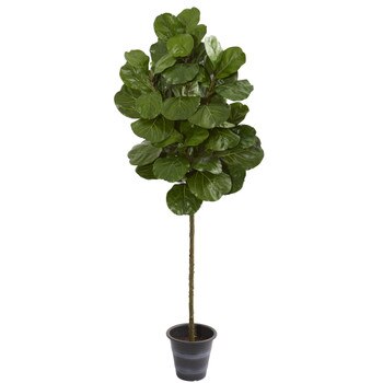 6.5 Fiddle Leaf Artificial Tree With Decorative Planter - SKU #9138
