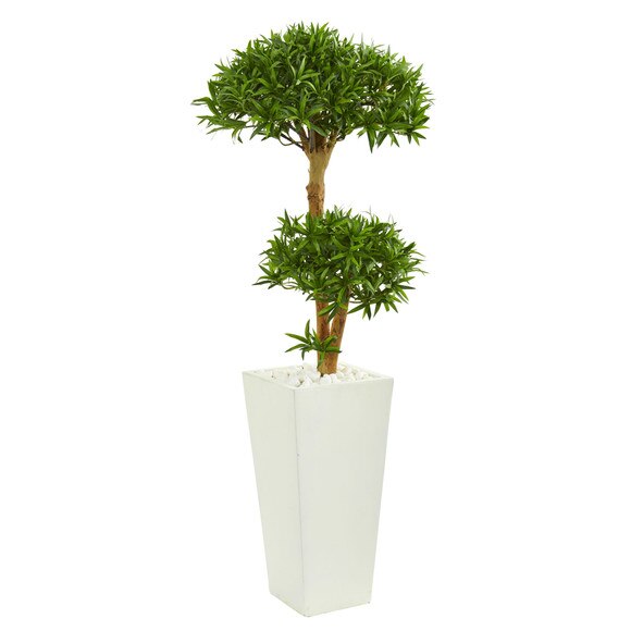 50 Bonsai Styled Podocarpus Artificial Tree in Tower Planter - SKU #9239