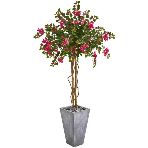 6.5 Bougainvillea Artificial Tree in Cement Planter - SKU #9291