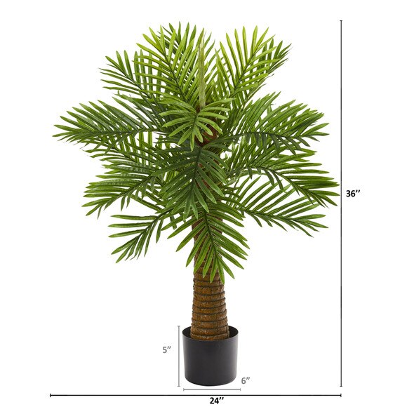 3 Robellini Palm Artificial Tree - SKU #9453 - 1