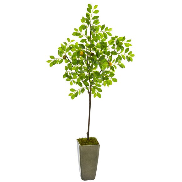 6 Lemon Artificial Tree in Olive Green Planter - SKU #9612