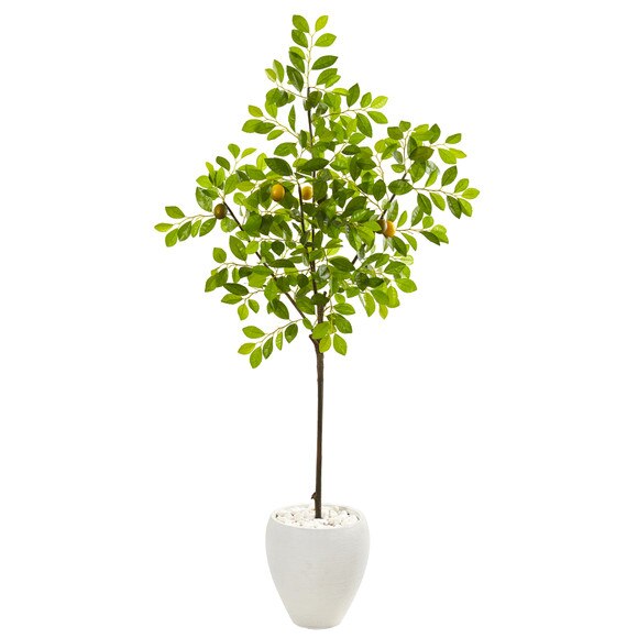68 Lemon Artificial Tree in White Planter - SKU #9613