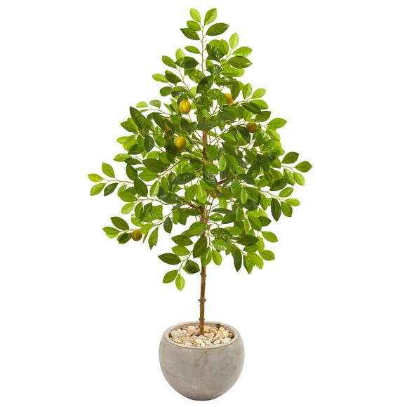 54 Lemon Artificial Tree in Sand Colored Planter - SKU #9616