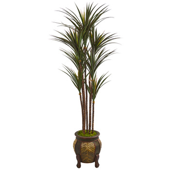 62 Giant Yucca Artificial Tree in Decorative Planter UV Resistant - SKU #9658