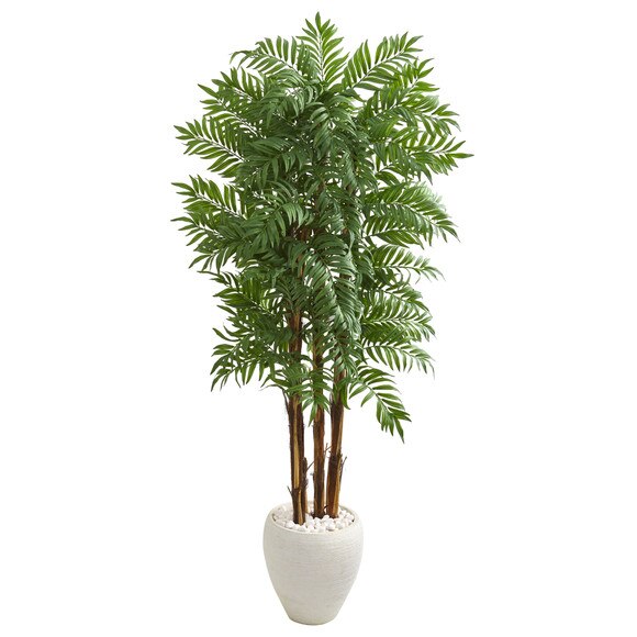 6 Parlour Artificial Palm Tree in White Planter - SKU #9706