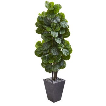 6 Fiddle Leaf Fig Artificial Tree in Slate Planter - SKU #9752