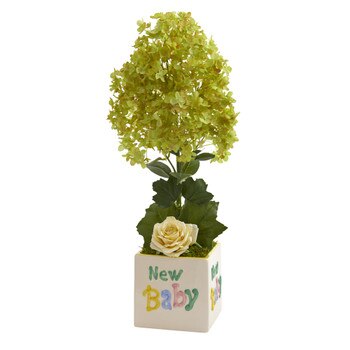 21 Peegee Hydrangea and Rose Artificial Arrangement in Vase - SKU #A1319