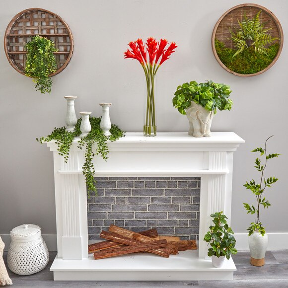 28 Star Bromeliad Artificial Arrangement in Cylinder Vase - SKU #A1498 - 3